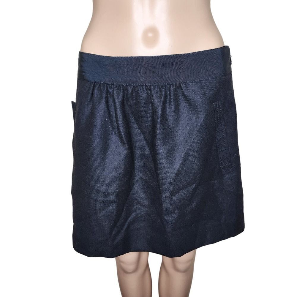 J. Crew women's black wool A - line mini skirt Sz 6